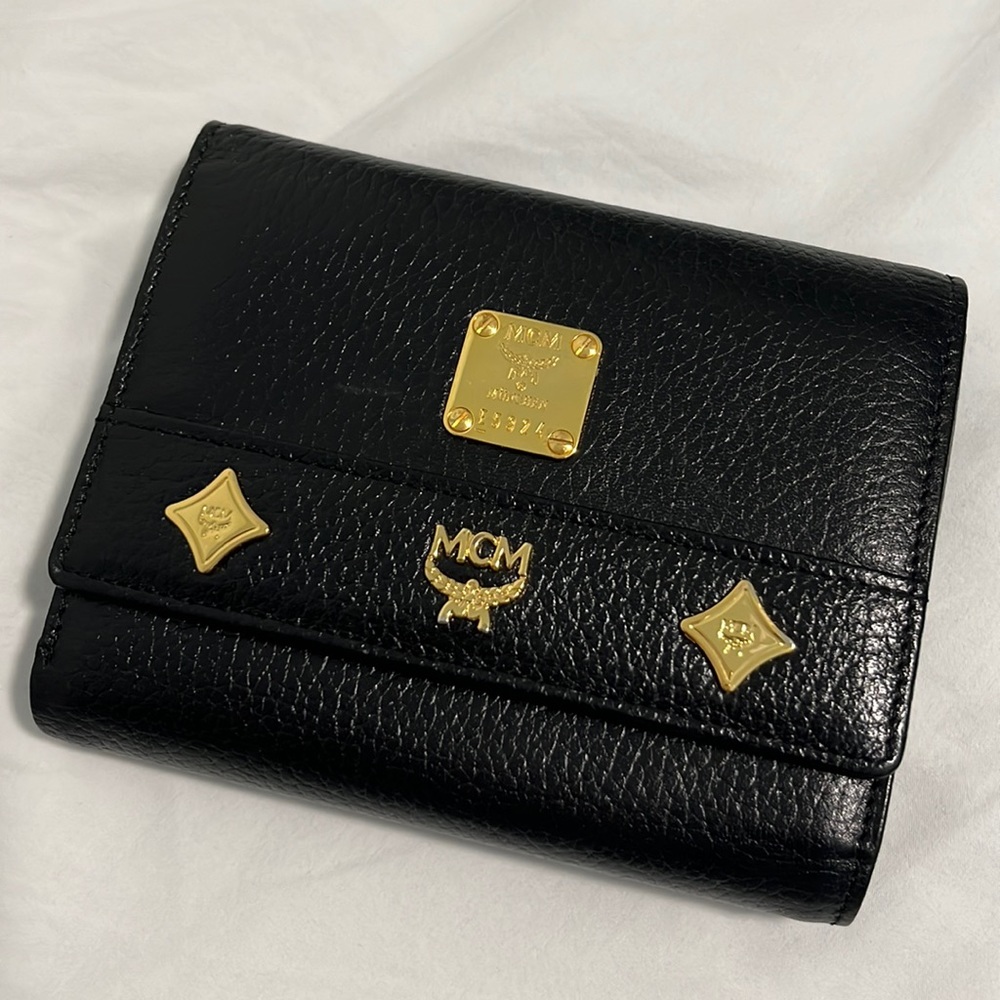 MCM trifold wallet black